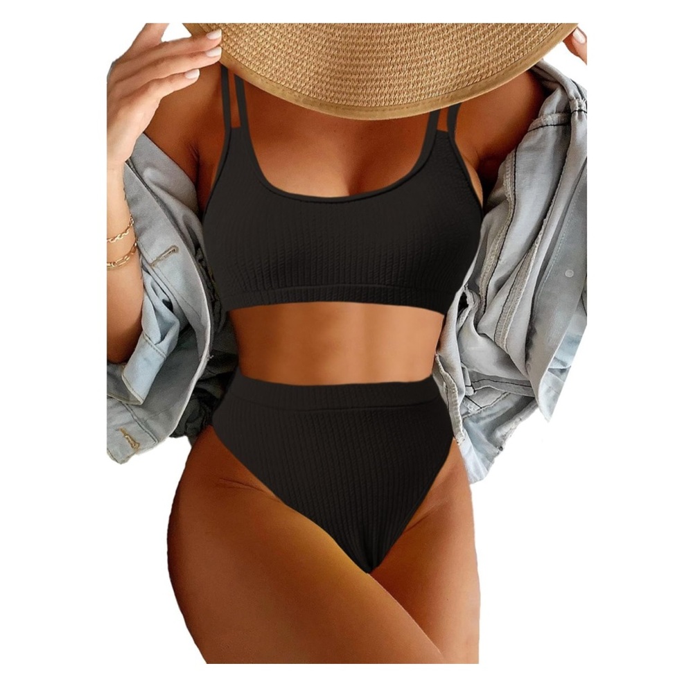 Women's👩🏻High Waisted Sexy Bikini High Cut 2Pc Bathing Suit👙Sz XL